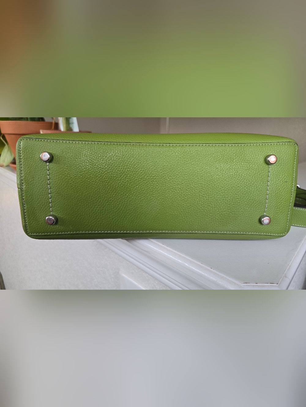 Coach Pebbled Leather Willow Dark Lime Color Shoulder Bag #C2621 - Picture 13 of 16